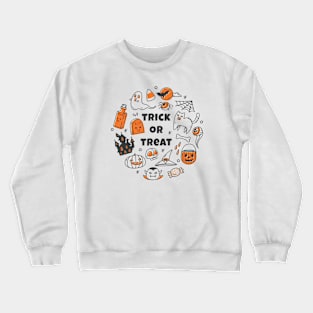 Cute Halloween Doodle Art Crewneck Sweatshirt